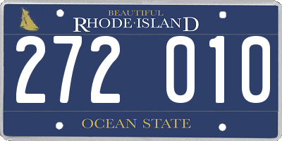 RI license plate 272010