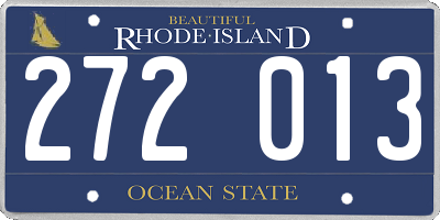 RI license plate 272013