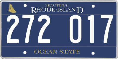 RI license plate 272017
