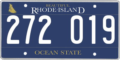 RI license plate 272019