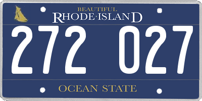 RI license plate 272027