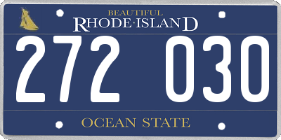 RI license plate 272030