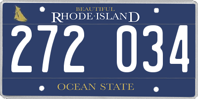 RI license plate 272034