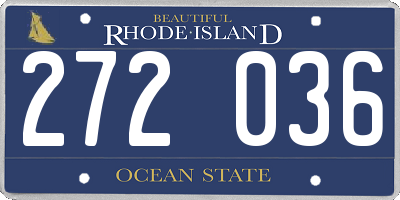 RI license plate 272036