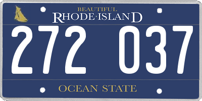 RI license plate 272037