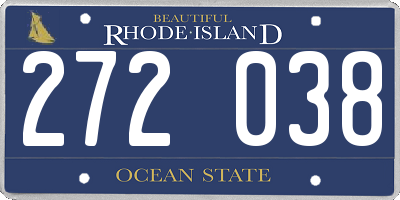 RI license plate 272038