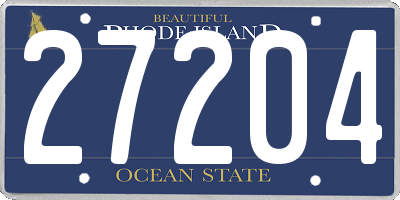 RI license plate 27204