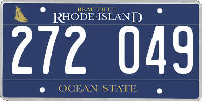 RI license plate 272049