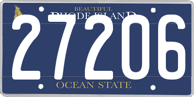RI license plate 27206