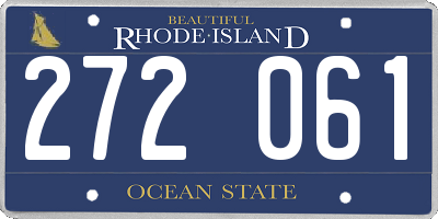 RI license plate 272061