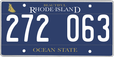 RI license plate 272063