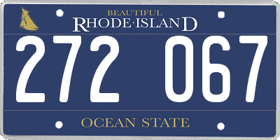 RI license plate 272067