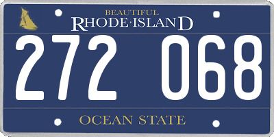 RI license plate 272068