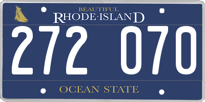 RI license plate 272070