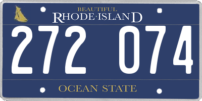 RI license plate 272074