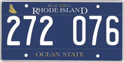 RI license plate 272076