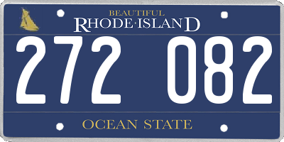 RI license plate 272082