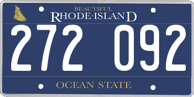 RI license plate 272092