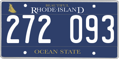 RI license plate 272093