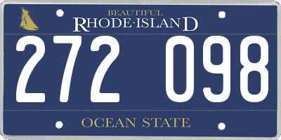 RI license plate 272098
