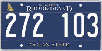 RI license plate 272103