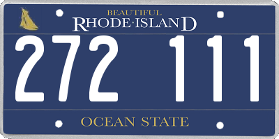 RI license plate 272111
