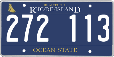 RI license plate 272113