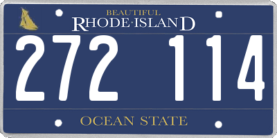 RI license plate 272114