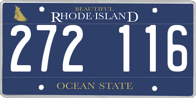 RI license plate 272116