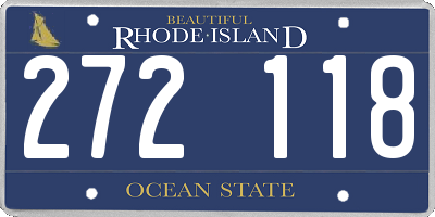 RI license plate 272118