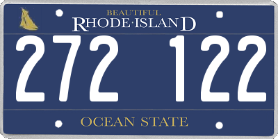 RI license plate 272122