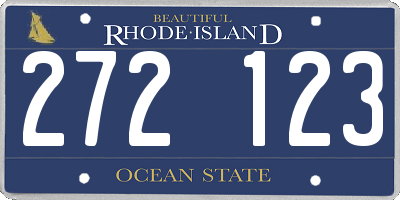 RI license plate 272123