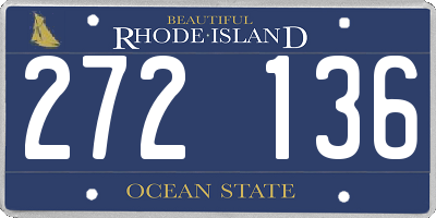 RI license plate 272136