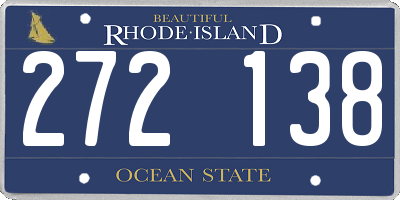 RI license plate 272138