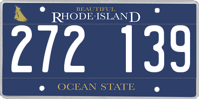 RI license plate 272139