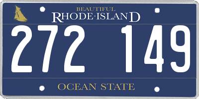 RI license plate 272149