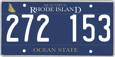 RI license plate 272153