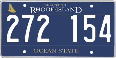 RI license plate 272154