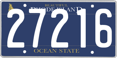 RI license plate 27216