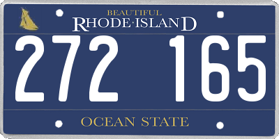 RI license plate 272165