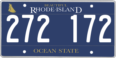 RI license plate 272172