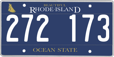 RI license plate 272173