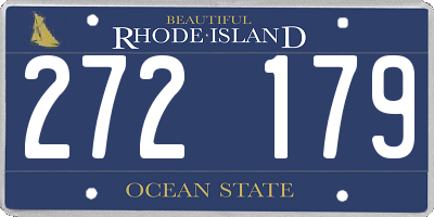 RI license plate 272179
