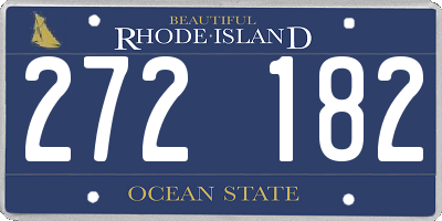 RI license plate 272182