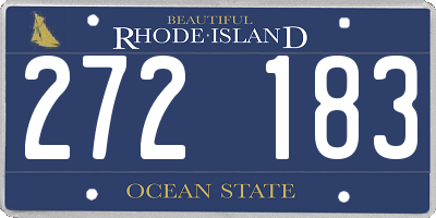 RI license plate 272183