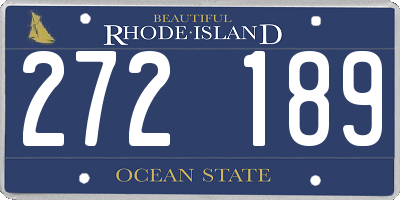 RI license plate 272189