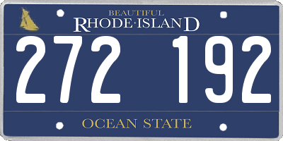 RI license plate 272192