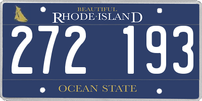RI license plate 272193