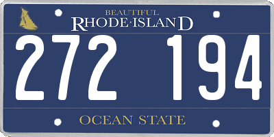 RI license plate 272194