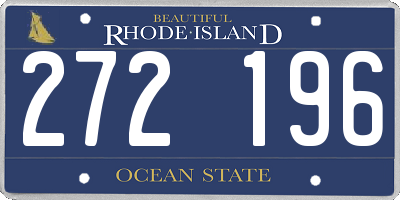 RI license plate 272196